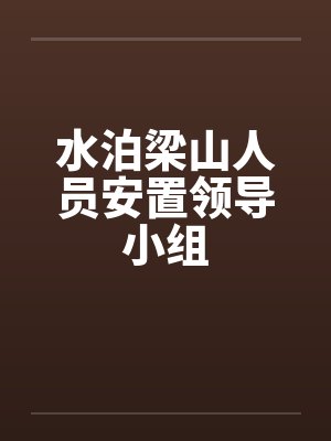 水泊梁山人员安置领导小组封面