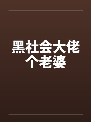 黑社会大佬个老婆封面