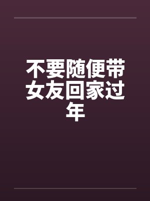 不要随便带女友回家过年封面
