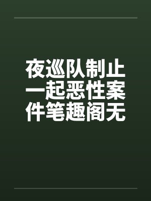 夜巡队制止一起恶性案件笔趣阁无弹窗封面