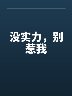 没实力，别惹我封面