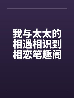 我与太太的相遇相识到相恋笔趣阁无弹窗封面