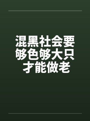 混黑社会要够色够大只 才能做老大!by佚名封面