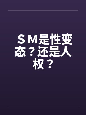 ＳＭ是性变态？还是人权？封面