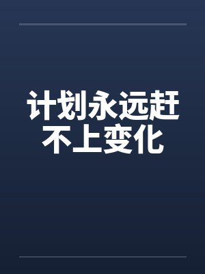 计划永远赶不上变化封面
