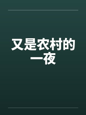 又是农村的一夜封面