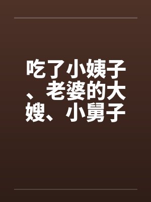 吃了小姨子、老婆的大嫂、小舅子的老婆笔趣阁无弹窗封面