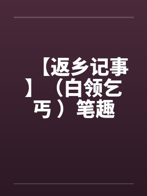 【返乡记事】（白领乞丐 ）笔趣阁无弹窗封面