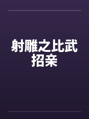 射雕之比武招亲封面