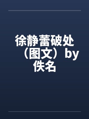 徐静蕾破处（图文）by佚名封面