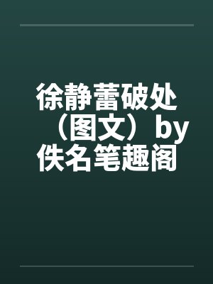 徐静蕾破处（图文）by佚名笔趣阁无弹窗封面