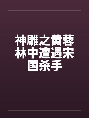 神雕之黄蓉林中遭遇宋国杀手封面
