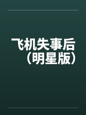 飞机失事后（明星版）封面