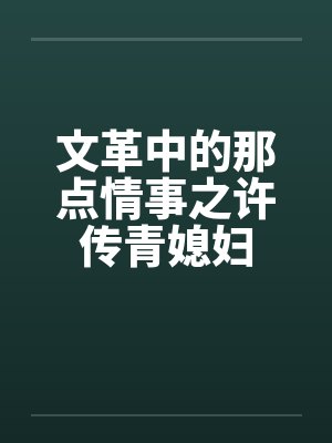 文革中的那点情事之许传青媳妇封面