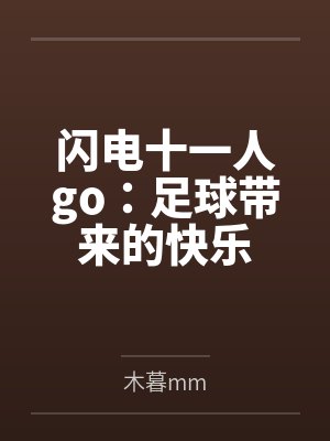闪电十一人go：足球带来的快乐封面