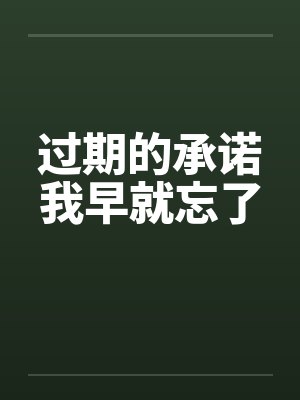 过期的承诺我早就忘了封面