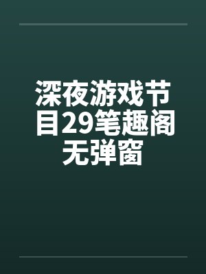 深夜游戏节目29笔趣阁无弹窗封面