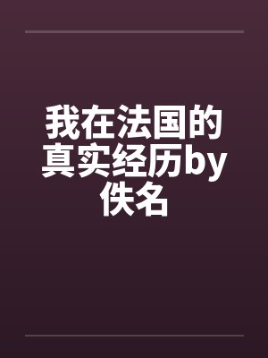 我在法国的真实经历by佚名封面