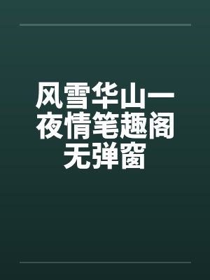 风雪华山一夜情笔趣阁无弹窗封面